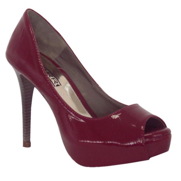 Peep Toe Verniz Vermelho